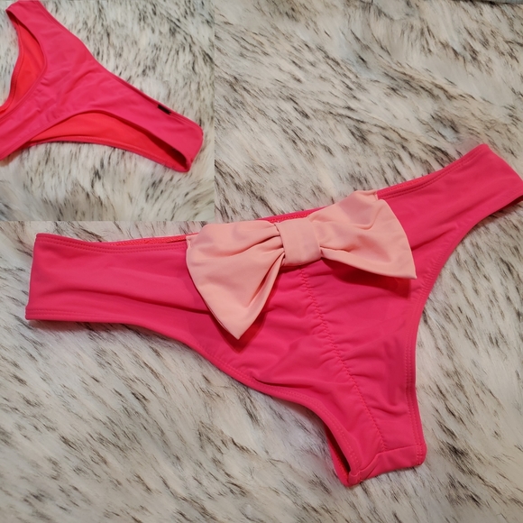 Hollister Other - Hollister Cheeky Brazilian Bow Pink Bikini Bottom